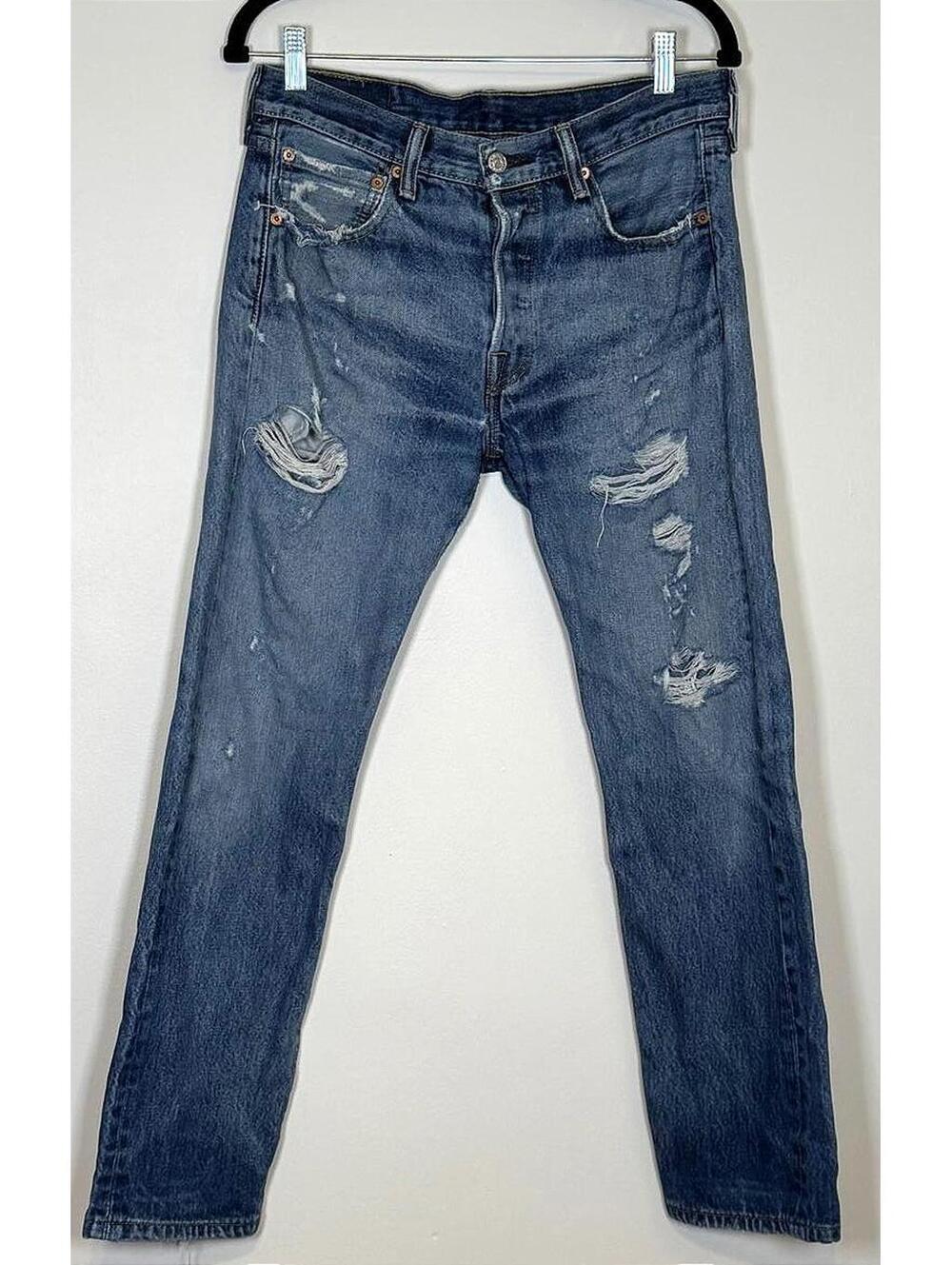 Levi’s - 501 Original Fit Distressed Straight Leg Jeans - 30x30